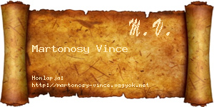 Martonosy Vince névjegykártya